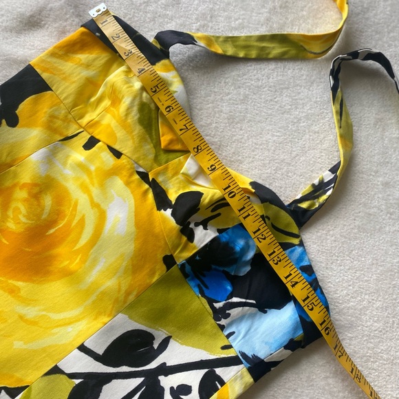 Trina Turk Floral Halter Yellow Rose sz 10 - Picture 12 of 14